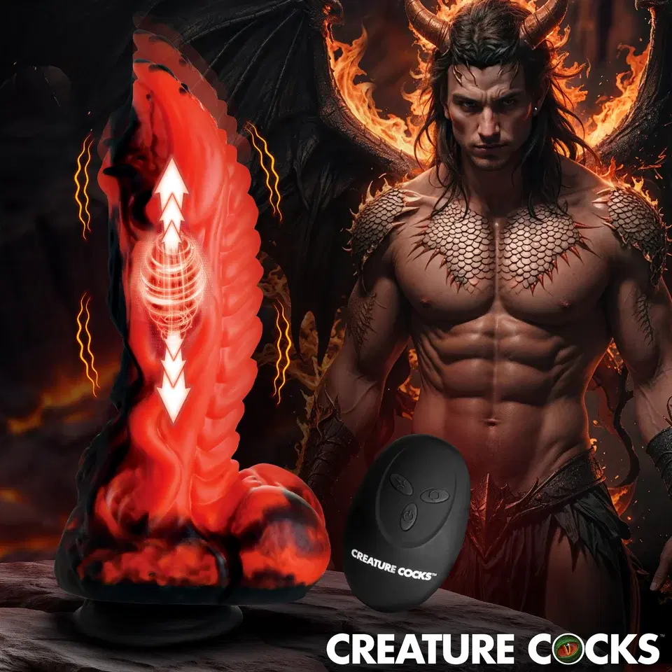Dragon Thrust Thrusting and Vibrating Silicone Dildo