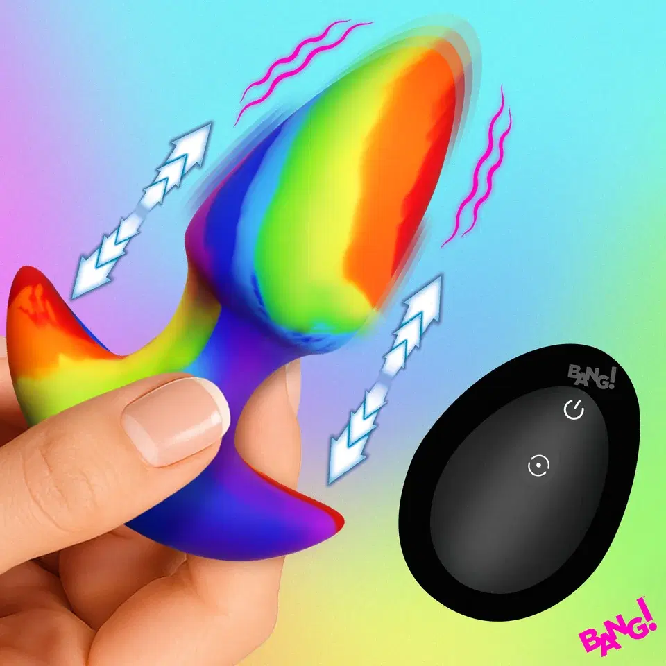 Thrusting and Vibrating Silicone Butt Plug