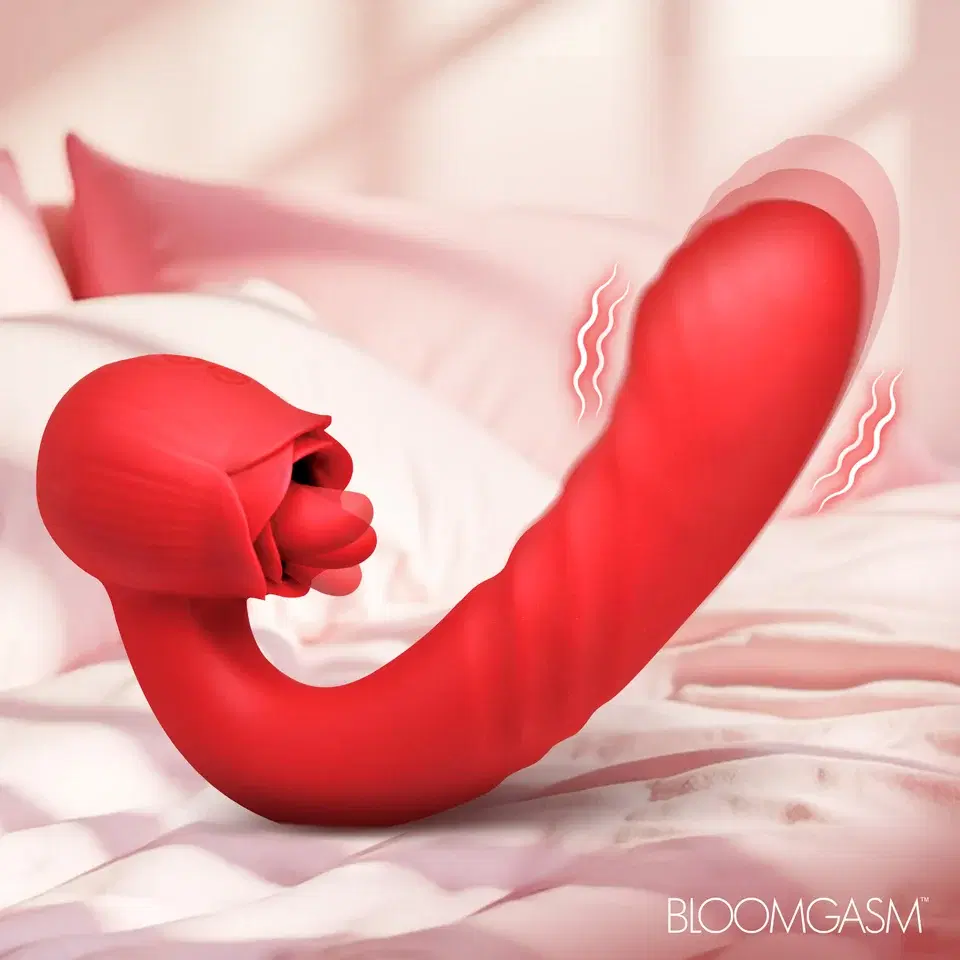 Boom Bloom Thrusting and Licking Rose Vibrator