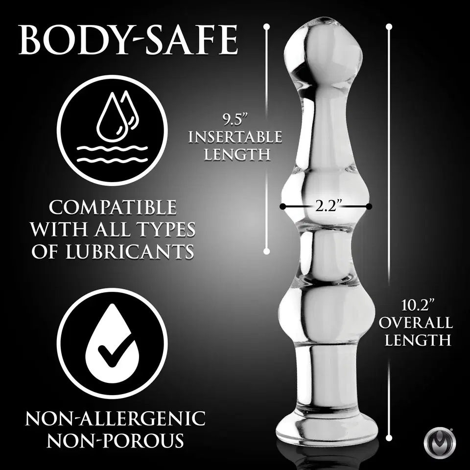 Mammoth 3 Bumps Glass Dildo