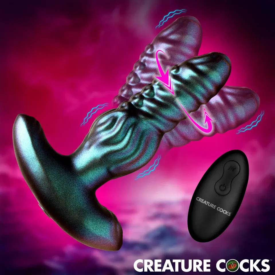 Octo-Squirm Vibrating and Squirming Silicone Anal Plug